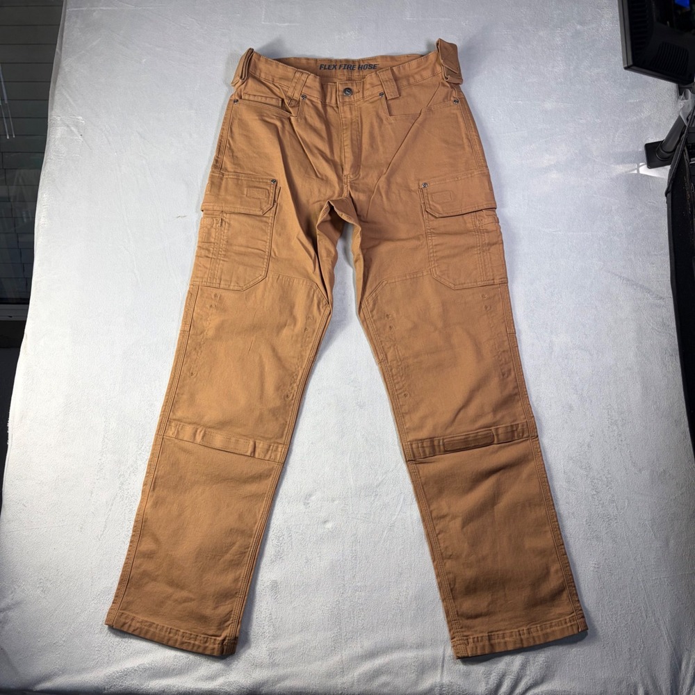 Duluth Trading Co Flex Fire Hose Cargo Work Pants Brown 34x30 Standard Fit